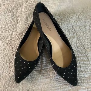 Cute black faux suede flats with silver studs 13